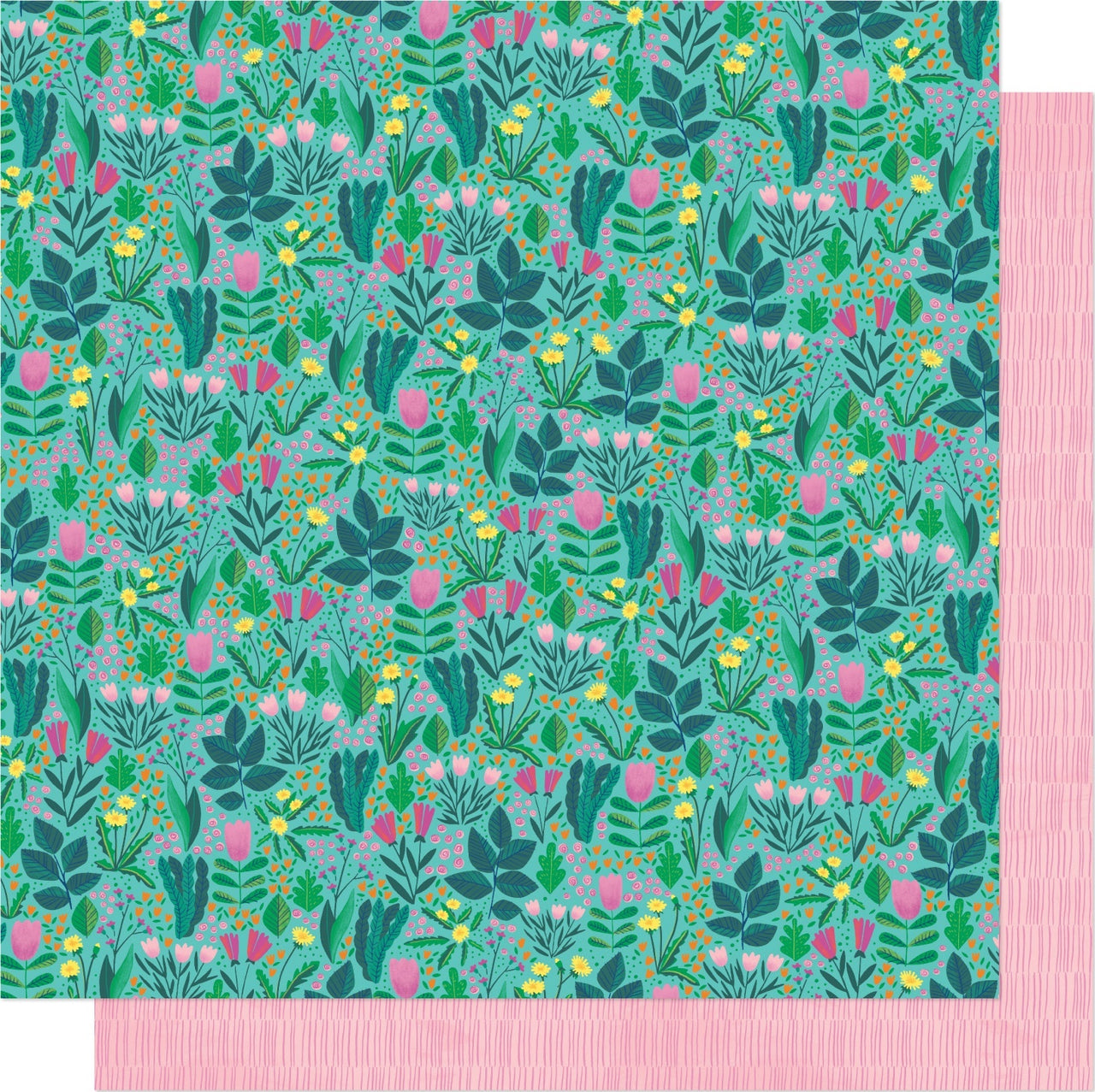 American Crafts Shimelle Never Grow Up Double-Sided Cardstock 12"X12" 25/Pkg - Flower Meadow