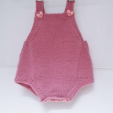 Saskia Romper with moss stitch edge 0-2 yrs
