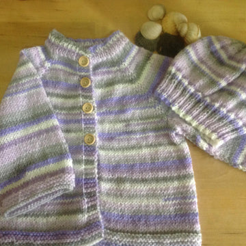 Top down baby cardigan