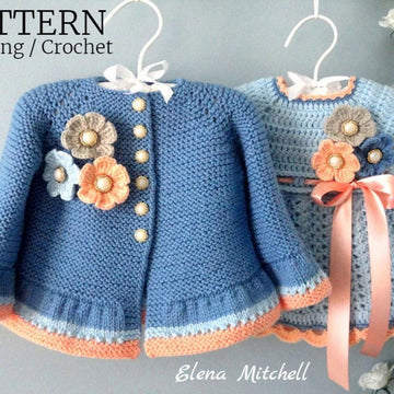 Knitting Crochet PATTERN Baby Jacket Baby Dress 0 - 12 months