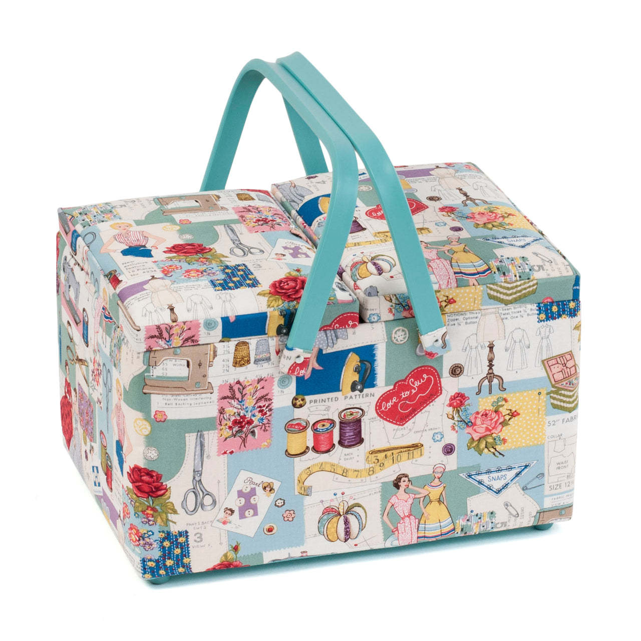 Hobbygift Sew Retro Twin Lid Box