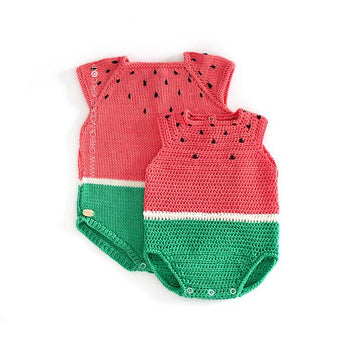 3-6 months - Crochet Watermelon Romper
