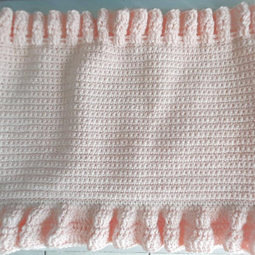Ruffle Crop Top in peach