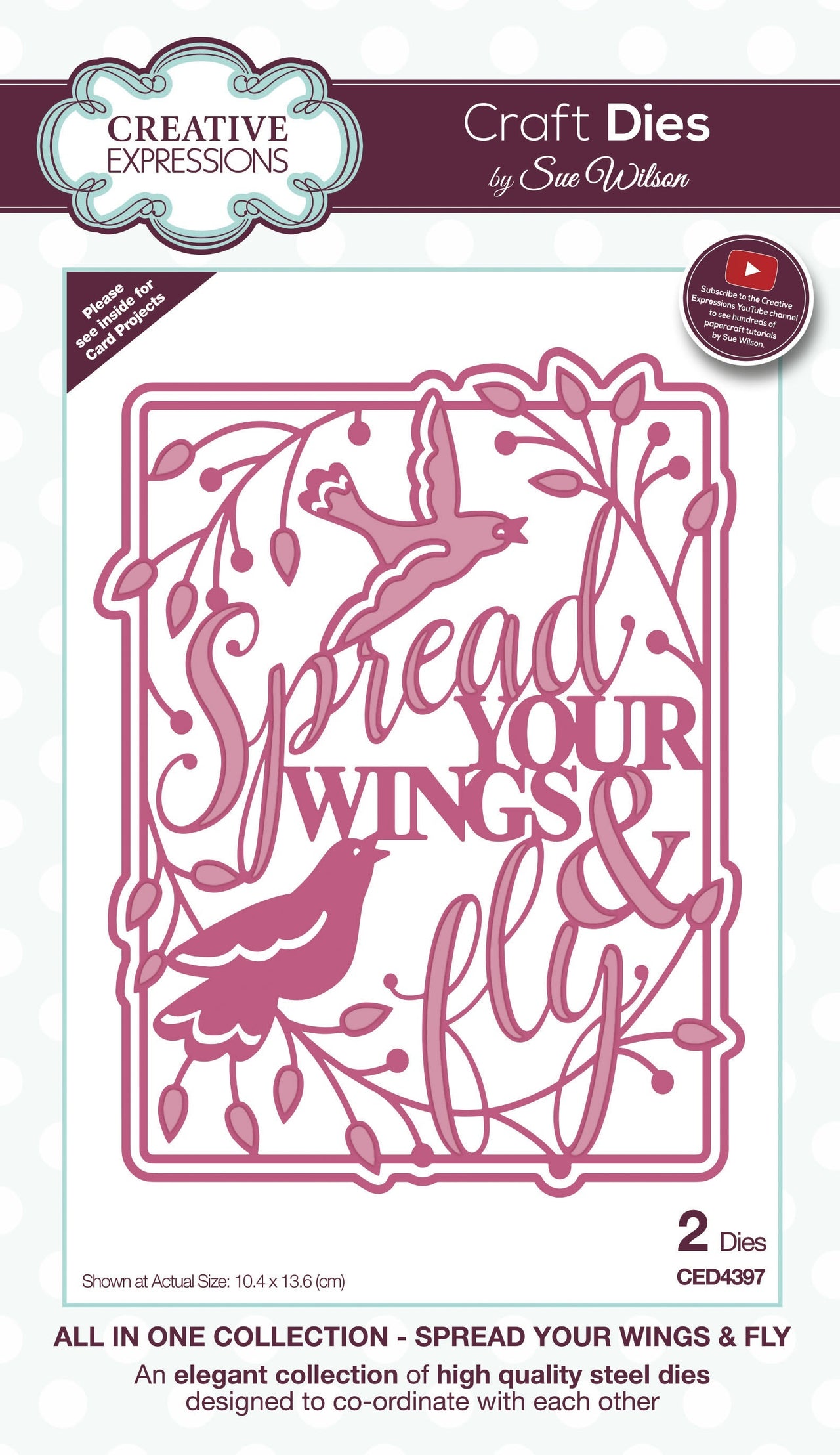 Creative Expressions Craft Dies By Sue Wilson - All In One-Spread Your Wings & Fly