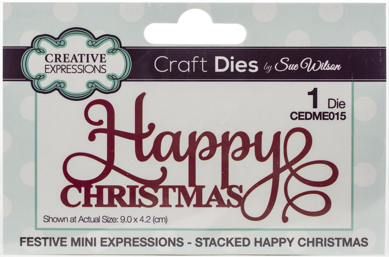 Creative Expressions Festive Craft Dies By Sue Wilson - Mini Expressions-Stacked Happy Christmas