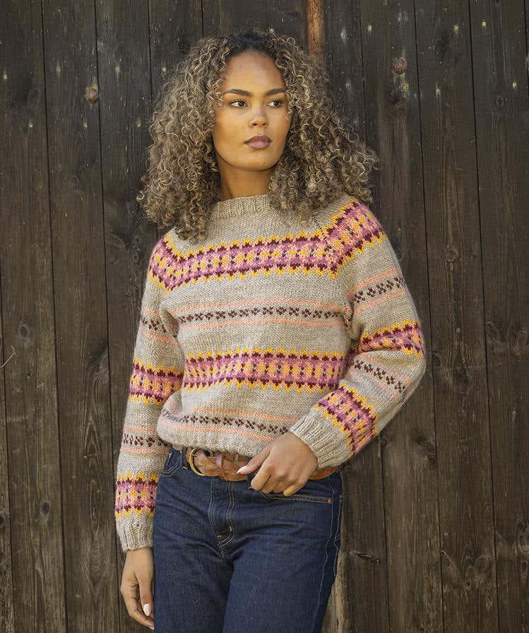 Olalia Sweater In Beige in Viking Garn Viking Wool - Downloadable PDF