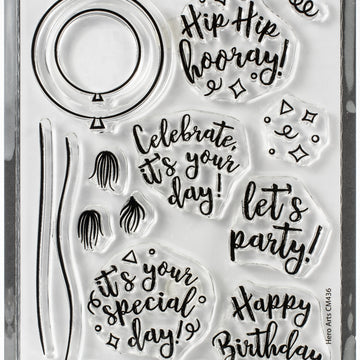 Hero Arts Clear Stamps 4"X6" - Festive Balloon