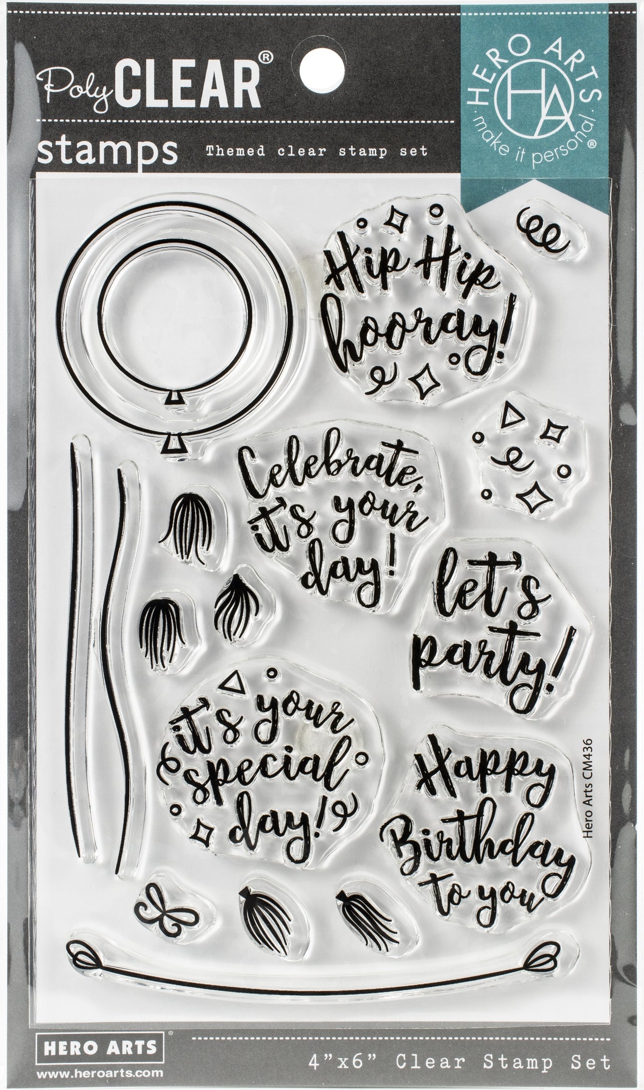 Hero Arts Clear Stamps 4"X6" - Festive Balloon