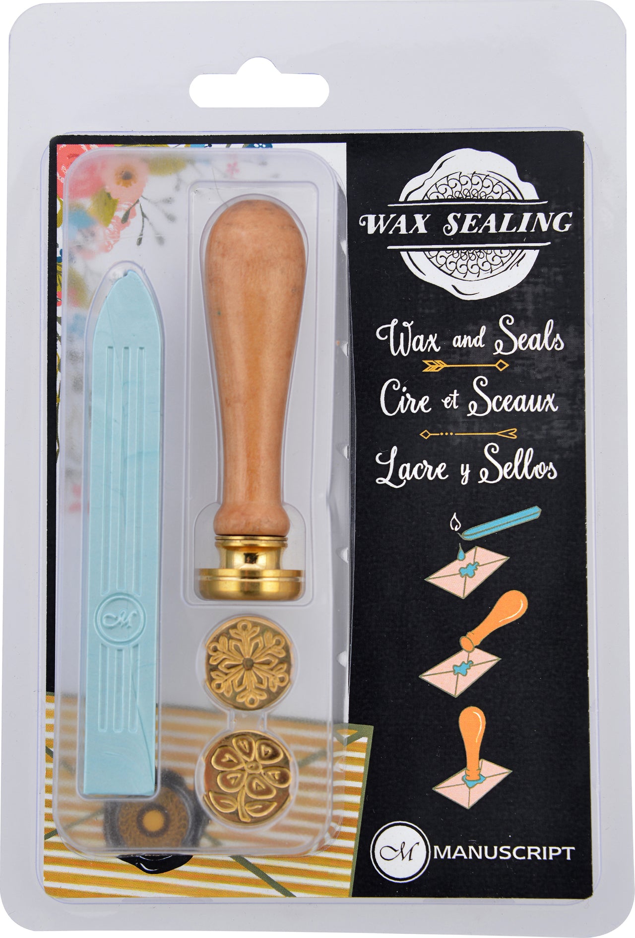 Manuscript Pen Manuscript Long Handle Design Sealing Set W/2 Coins - Seasons