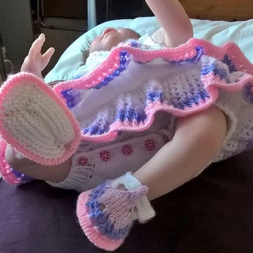 'Lucy' Dress with attached Nappy cover and Matching Shoes