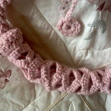 Pink Fiber Art Necklace