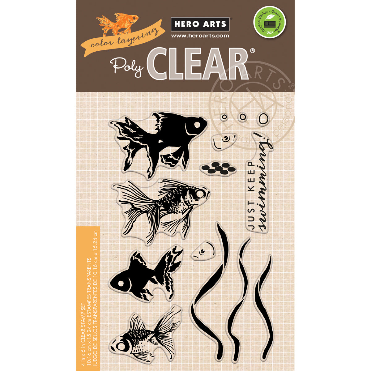 Hero Arts Clear Stamps 4"X6" - Color Layering Goldfish