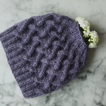 Aran Messy Bun Hat