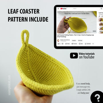 Knitted Leaf Coaster Pattern