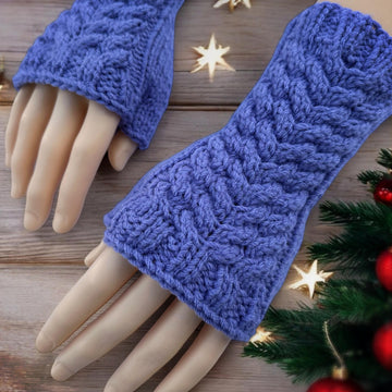 Easy Cable Knit Fingerless Gloves