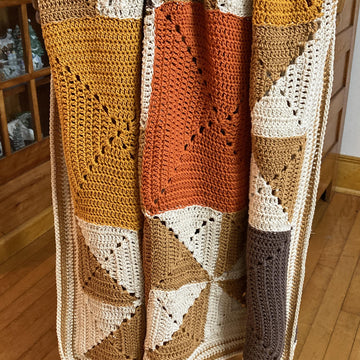 Pumpkin Spice Solid Granny Square Blanket