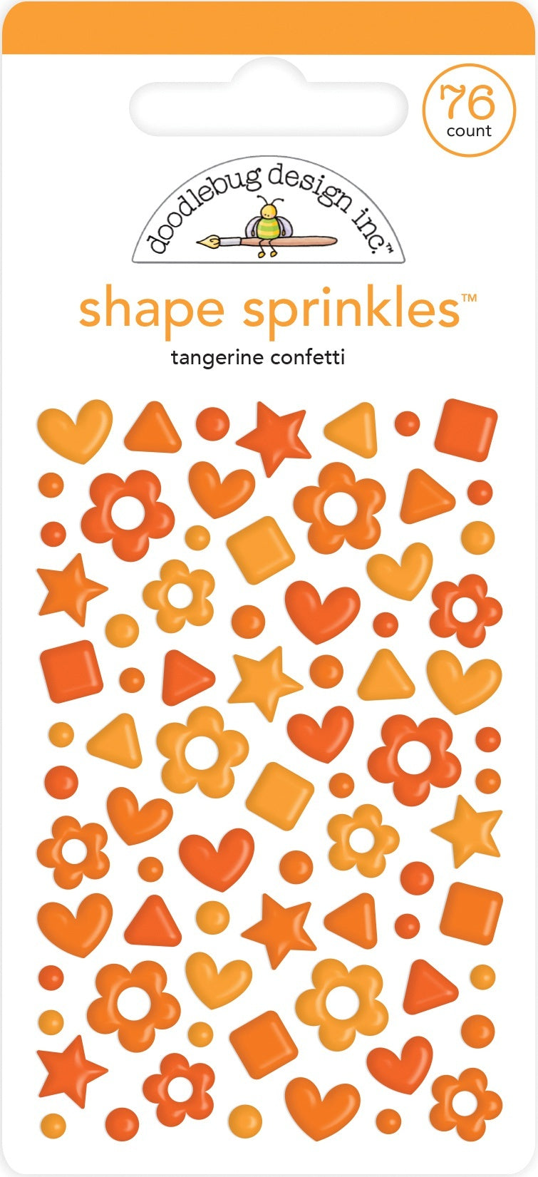Doodlebug Sprinkles Adhesive Enamel Shapes - Tangerine Confetti