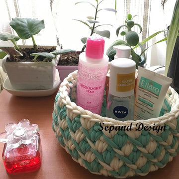 Zpaghetti (t-shirt) yarn basket- two colours