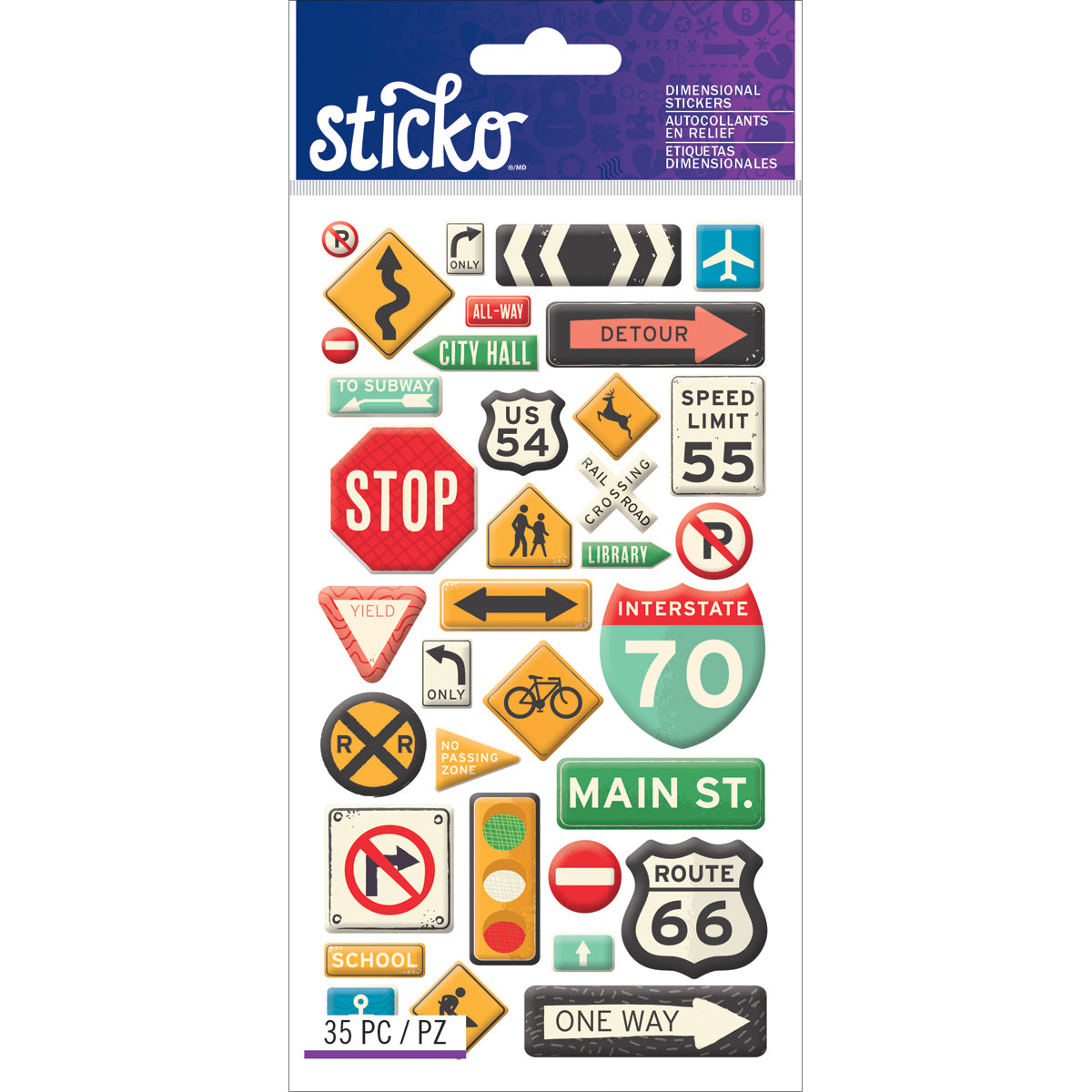 Sticko Dimensional Stickers - Road Signs