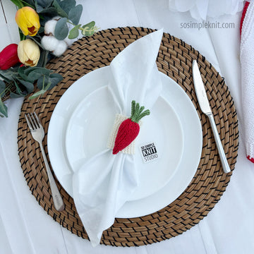 Knitted Carrot Napkin Ring for Easter & Spring