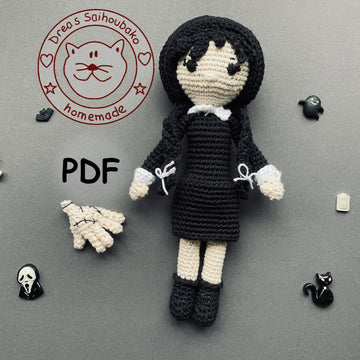 Wednesday amigurumi doll