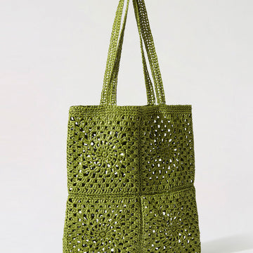 Caleta Bag in Wool and the Gang Shiny Ra-Ra Raffia - Leaflet