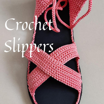 Crochet Criss cross slipper