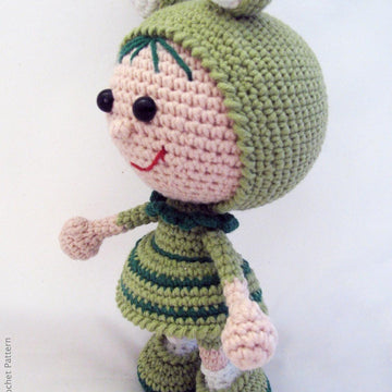 118 Girl Doll in a frog outfit
