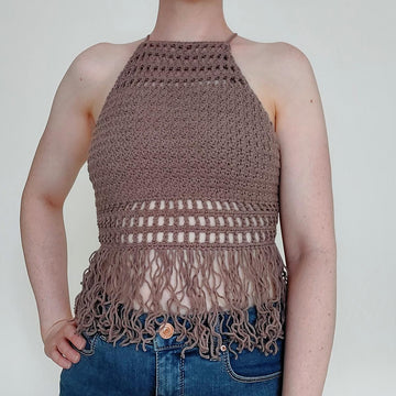 Beginner Crochet Halter Top Pattern Summer Festival Crop Top PDF Simple Boho Crochet Top Easy DIY Crochet Top for Beginners