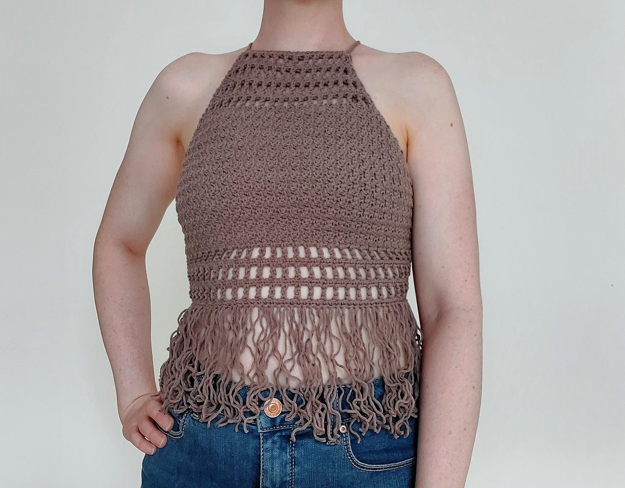 Beginner Crochet Halter Top Pattern Summer Festival Crop Top PDF Simple Boho Crochet Top Easy DIY Crochet Top for Beginners
