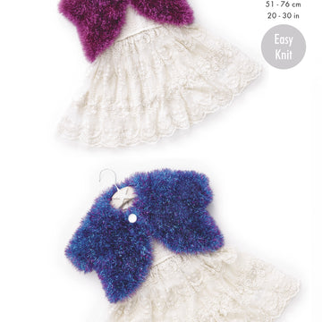 V & Round Neck Boleros in King Cole Tinsel Chunky - 4441 - Downloadable PDF