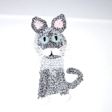 Gray cat applique