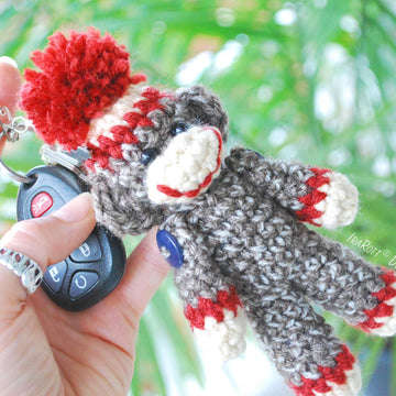 Spunky The Tiny Sock Monkey Keychain
