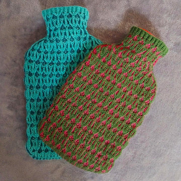 Myrinda Hot Water Bottle Cover (Brioche knitting)