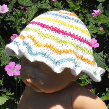 BABY SILKY STRIPEY SUNHAT KNITTING PATTERN - MADMONKEYKNITS