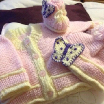Bunny Outfit Cardi, Bonnet, Pants and Booties 0-6mths