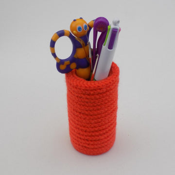 Back to School Crochet Pen&Pencil Holder, Desk Organizer or Vase