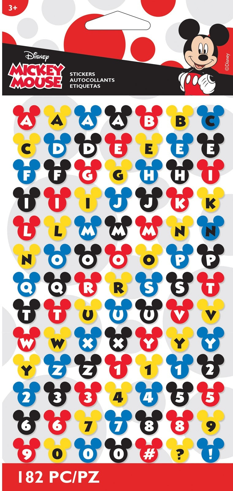 EK Success EK Disney Alphabet Stickers 182/Pkg - Mickey Ears