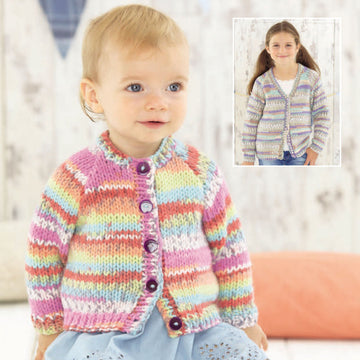 Round and V Neck Cardigans in Sirdar Snuggly Baby Crofter Chunky - 4779 - Downloadable PDF