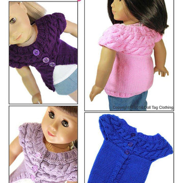 Cable Shrug for 18 inch Dolls