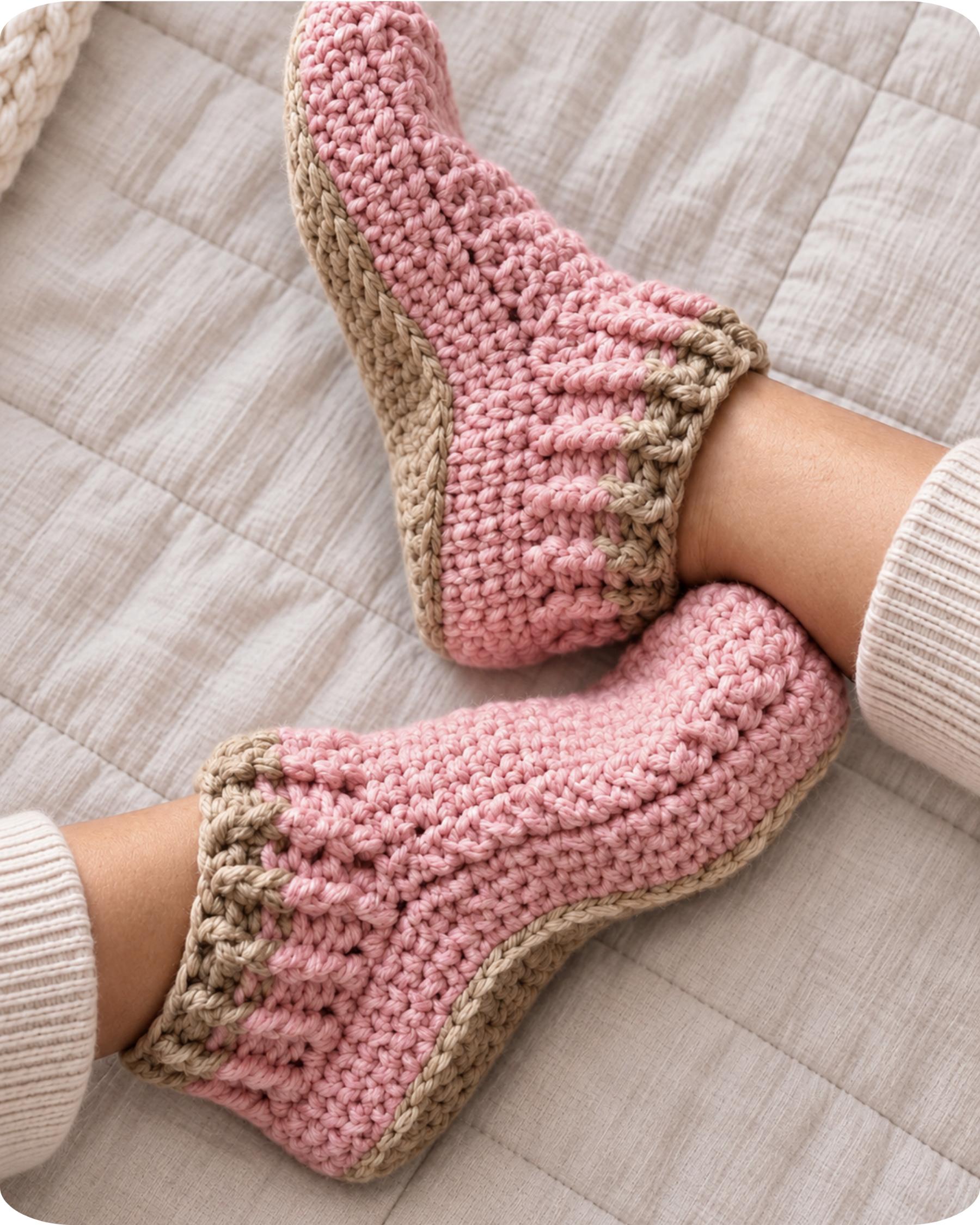 Crochet Slippers Pattern, Cozy Unisex House Shoes, PDF Download