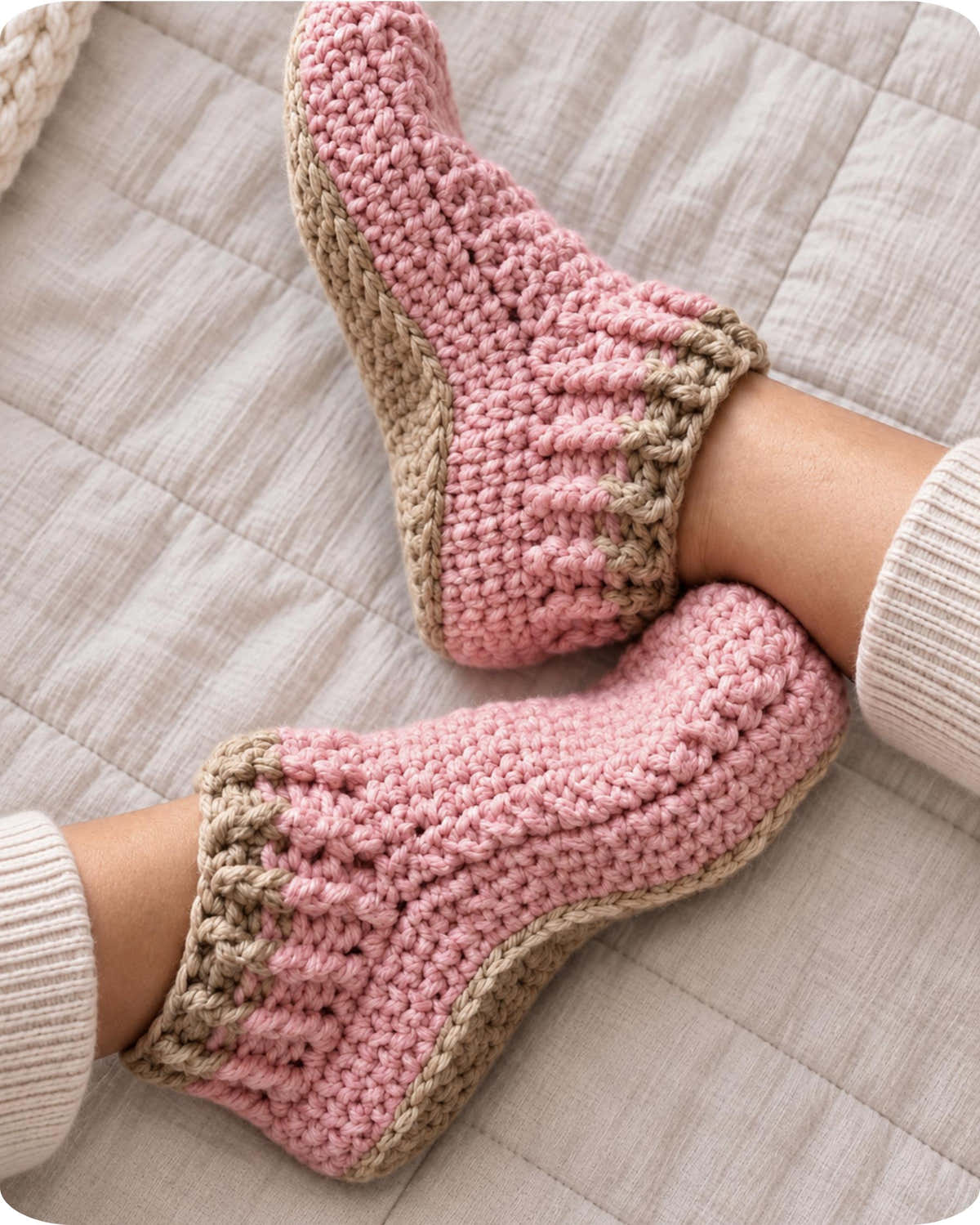Crochet Slippers Pattern, Cozy Unisex House Shoes, PDF Download