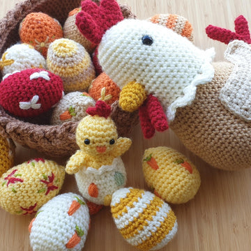 Easter Chicken Set Collection Chick Easter Eggs Nest amigurumi crochet set