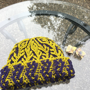 Olives (brioche stitch hat)