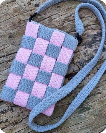 Mobile phone crossbody shoulder bag crochet pattern T3