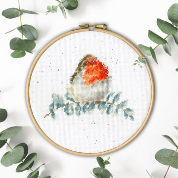 Bothy Threads Eucalyptus Cross Stitch Kit - 15cm circle