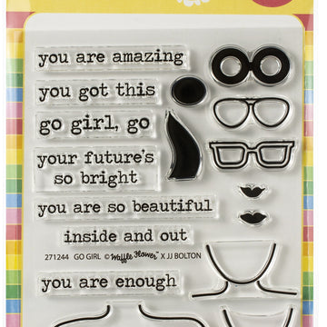 Waffle Flower Crafts Clear Stamps 4"X6" - Go Girl