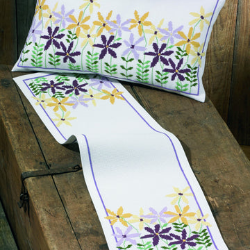 Permin Spring Flower Cushion Cross Stitch Kit