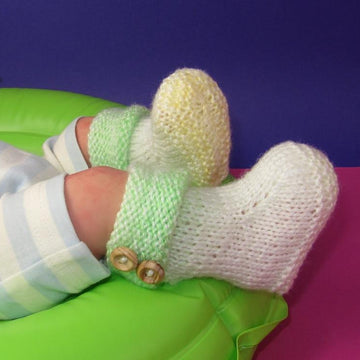 Easy Baby Double Cuff Marble Booties