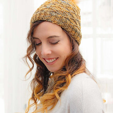 Quilted Lattice Knit Hat